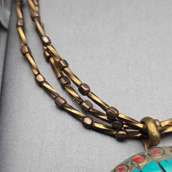 VTG Ethnic Copper & Brass Jewelry Necklaces Rings Earrings Bracelets Lot of 8 - Picture 7 of 14